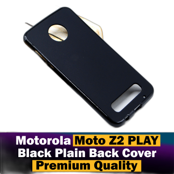 Motorola Moto Z2 Play Soft Plain Black Mobile Cover - Image 2
