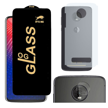 Motorola Moto Z4 3-in-1 Kit: OG Glass + Carbon Back Camera Protector - Image 2