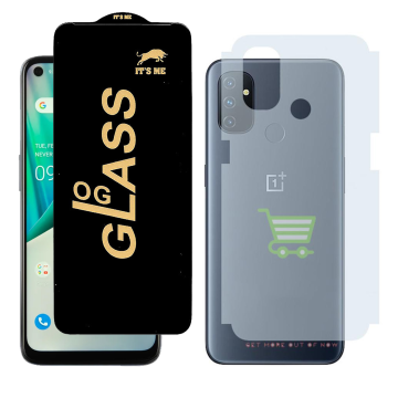OnePlus Nord N100 Combo: OG Glass Screen Protector + Carbon Back Skin - Image 2