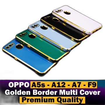 Oppo A12 Soft Multi Golden Border Camera Protection Cover - Image 2