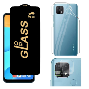 Oppo A15 360¬∞ Clear Kit: OG Glass + Back Jelly Camera Guard - Image 2
