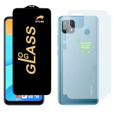Oppo A15 Combo: OG Glass Screen Protector + Carbon Back Skin - Image 2