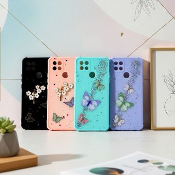 Oppo A15 Glitter Butterfly Style Mobile Cover