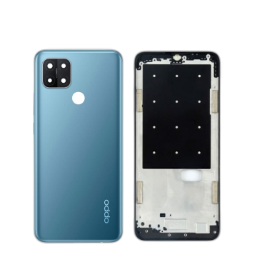 Oppo A15 Housing Middle Frame With Side Button and Camera Lens Complete Body Casing Replacement For A15 - Blue - Image 2