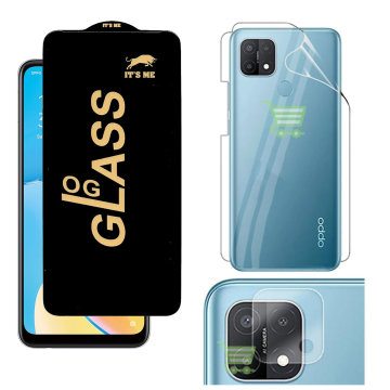 Oppo A15s 360¬∞ Clear Kit: OG Glass + Back Jelly Camera Guard - Image 2
