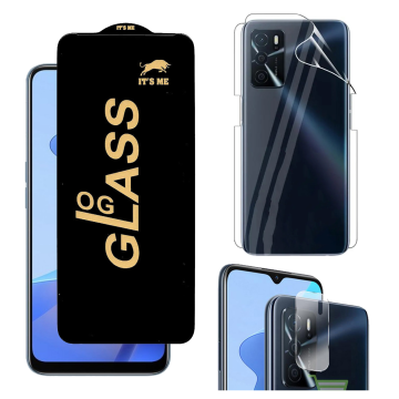 Oppo A16 360¬∞ Clear Kit: OG Glass + Back Jelly Camera Guard - Image 2