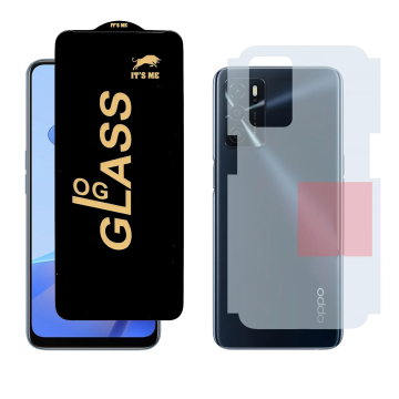Oppo A16 Combo: OG Glass Screen Protector + Carbon Back Skin - Image 2