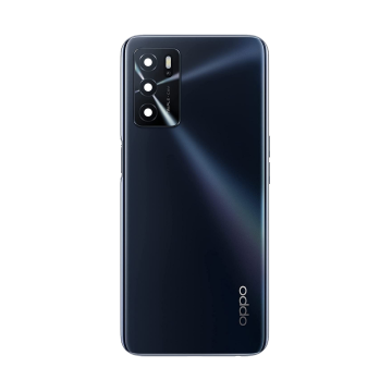 Oppo A16 Housing Middle Frame With Side Button and Replacement Battery Back Door For A16 - Black - Image 2