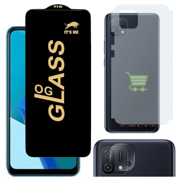 Oppo A16e 3-in-1 Kit: OG Glass + Carbon Back Camera Protector - Image 2
