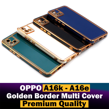Oppo A16e Soft Multi Golden Border Camera Protection Mobile Cover