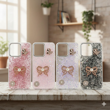 Oppo A16k Glitter Butterfly Stone Mobile Cover - Image 2