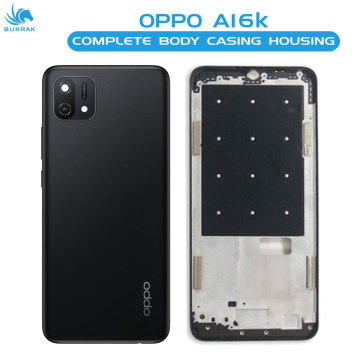 Oppo A16k Housing Middle Frame With Side Button and Camera Lens Complete Body Casing Replacement For A16k - Black - Image 2