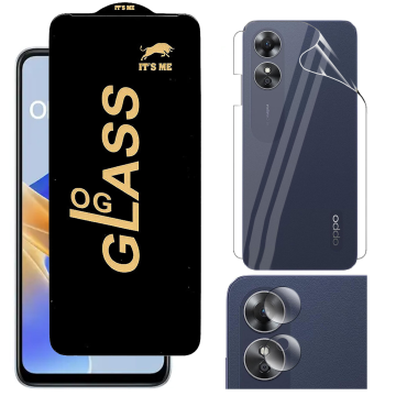 Oppo A17 360¬∞ Clear Kit: OG Glass + Back Jelly Camera Guard - Image 2
