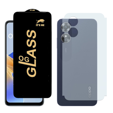 Oppo A17 Combo: OG Glass Screen Protector + Carbon Back Skin - Image 2