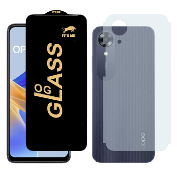Oppo A17k Combo: OG Glass Screen Protector + Carbon Back Skin - Image 2