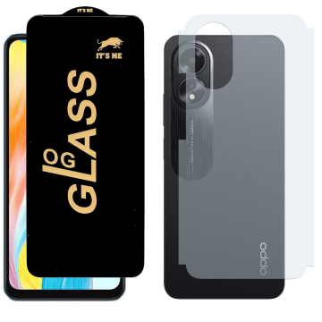 Oppo A18 Combo: OG Glass Screen Protector + Carbon Back Skin - Image 2