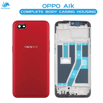 Oppo A1k Housing Middle Frame With Side Button and Camera Lens Complete Body Casing Replacement For A1k - Red - Image 2