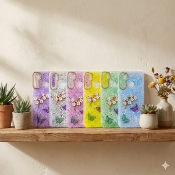Oppo A37 Butterfly Glitter Fancy Mobile Cover