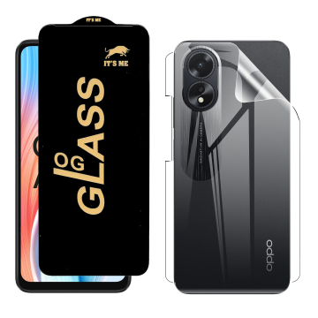 Oppo A38 Protection Pack: OG Glass + Clear Back Jelly Film - Image 2