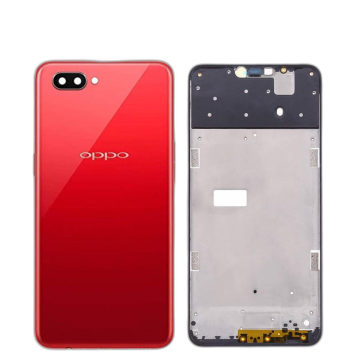 Oppo A3s Housing Middle Frame With Side Button and Camera Lens Complete Body Casing Replacement For A3s - Red - Image 2
