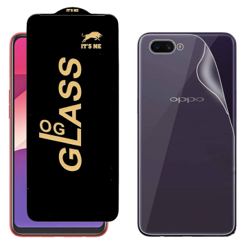 Oppo A3s Protection Pack: OG Glass + Clear Back Jelly Film - Image 2