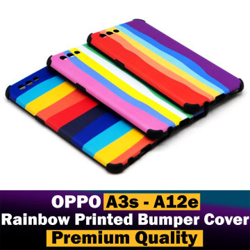 Oppo A3s Rainbow Printed Bumper Camera Protection Mobile Cover - Image 2