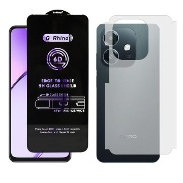 Oppo A3x Combo: OG Glass Screen Protector + Carbon Back Skin - Image 2