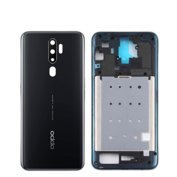 Oppo A5 2020 Housing Middle Frame With Side Button and Camera Lens Complete Body Casing Replacement For A5 2020 - Black - Image 2