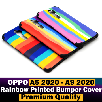 Oppo A5 2020 Rainbow Printed Bumper Camera Protection Cover - Image 2