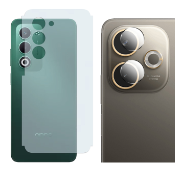 Oppo A5 2025 Back Protector Carbon Fiber Matte Soft Skin Sheet + Rear Camera 9H Gorilla Flexible - Image 2