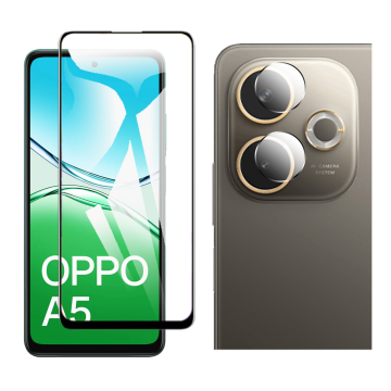 Oppo A5 2025 Glass Protector 5D-10D-11D-21D-9D Full Coverage + Back Rear Camera 9H Gorilla Flexible - Image 2