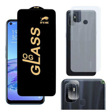Oppo A53 3-in-1 Kit: OG Glass + Carbon Back Camera Protector - Image 2