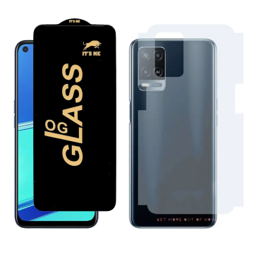 Oppo A54 Combo: OG Glass Screen Protector + Carbon Back Skin - Image 2
