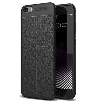 Oppo A57 Auto Focus Leather Pattern Armor Soft Case Cover