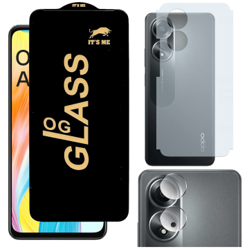 Oppo A58 4G 3-in-1 Kit: OG Glass + Carbon Back Camera Protector - Image 2