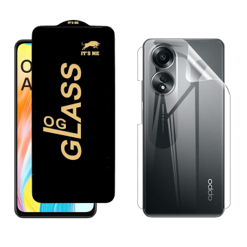Oppo A58 4G Protection Pack: OG Glass + Clear Back Jelly Film - Image 2