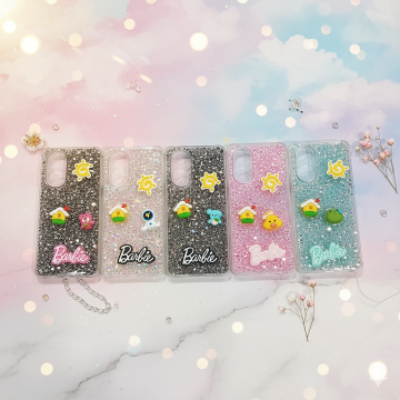 Oppo A58 Barbie Fancy Glitter Girls Back Cover Multi Colour Case Stylish Protection - Image 2