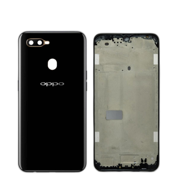 Oppo A5s Housing Middle Frame With Side Button and Camera Lens Complete Body Casing Replacement For A5s - Black - Image 2