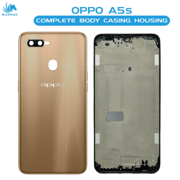 Oppo A5s Housing Middle Frame With Side Button and Camera Lens Complete Body Casing Replacement For A5s - Golden - Image 2