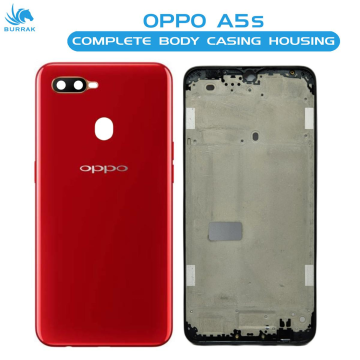 Oppo A5s Housing Middle Frame With Side Button and Camera Lens Complete Body Casing Replacement For A5s - Red - Image 2