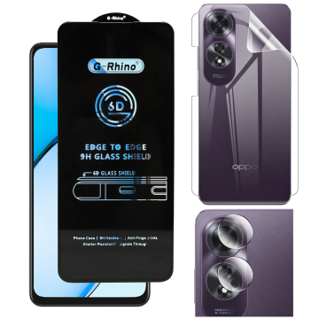 Oppo A60 360¬∞ Clear Kit: OG Glass + Back Jelly Camera Guard - Image 2