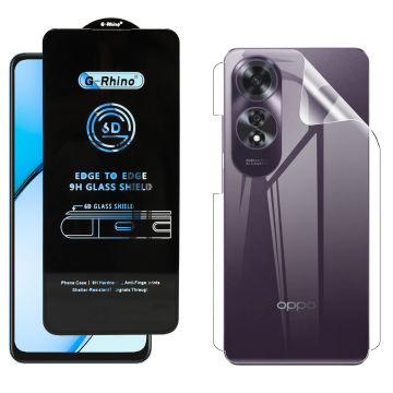 Oppo A60 Protection Pack: OG Glass + Clear Back Jelly Film - Image 2