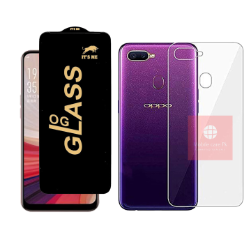 Oppo A7 Protection Pack: OG Glass + Clear Back Jelly Film - Image 2