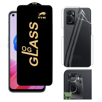 Oppo A76 360¬∞ Clear Kit: OG Glass + Back Jelly Camera Guard - Image 2