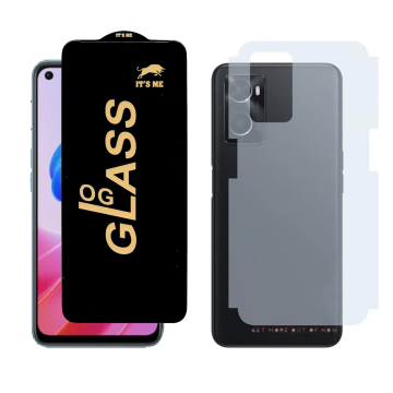 Oppo A76 Combo: OG Glass Screen Protector + Carbon Back Skin - Image 2