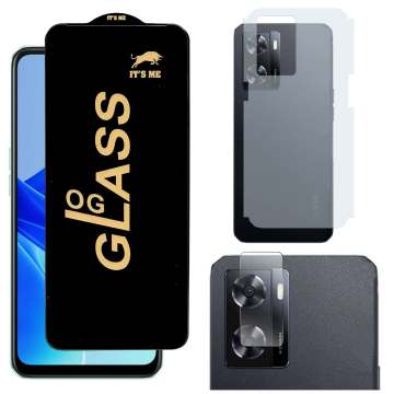 Oppo A77s 3-in-1 Kit: OG Glass + Carbon Back Camera Protector - Image 2