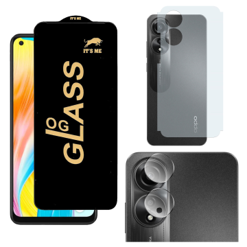 Oppo A78 4G 3-in-1 Kit: OG Glass + Carbon Back Camera Protector - Image 2