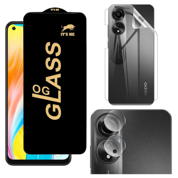 Oppo A78 4G 360¬∞ Clear Kit: OG Glass + Back Jelly Camera Guard - Image 2