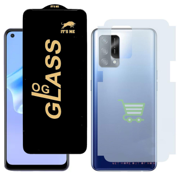 Oppo A95 Combo: OG Glass Screen Protector + Carbon Back Skin - Image 2