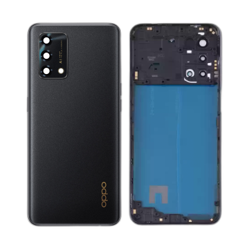 Oppo A95 Housing Middle Frame With Side Button and Replacement Battery Back Door For A95 - Black - Image 2